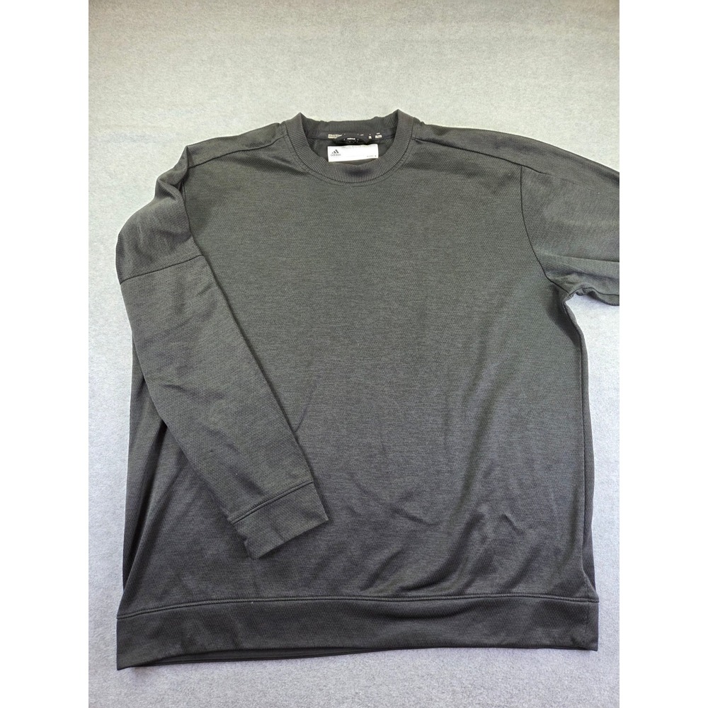 Adidas Mens 2XL Black Performance Crewneck Sweatshirt Athletic Pullover